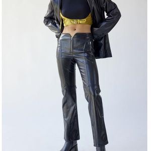 Urban Outfitters Alex Faux Leather Black Moto Pants Sz 12